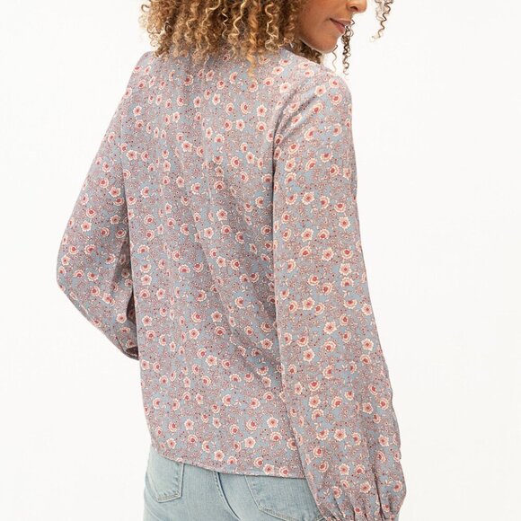 MYSTREE PRINTED BLOUSE WITH TIE NECK - Picture 3 of 6